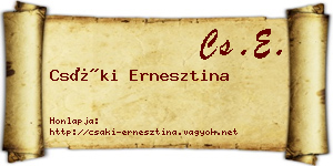 Csáki Ernesztina névjegykártya
